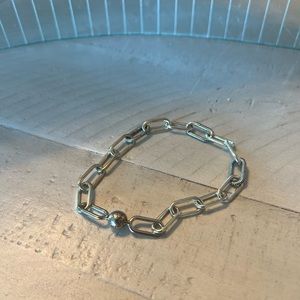 Pandora link silver cable bracelet 8 inches